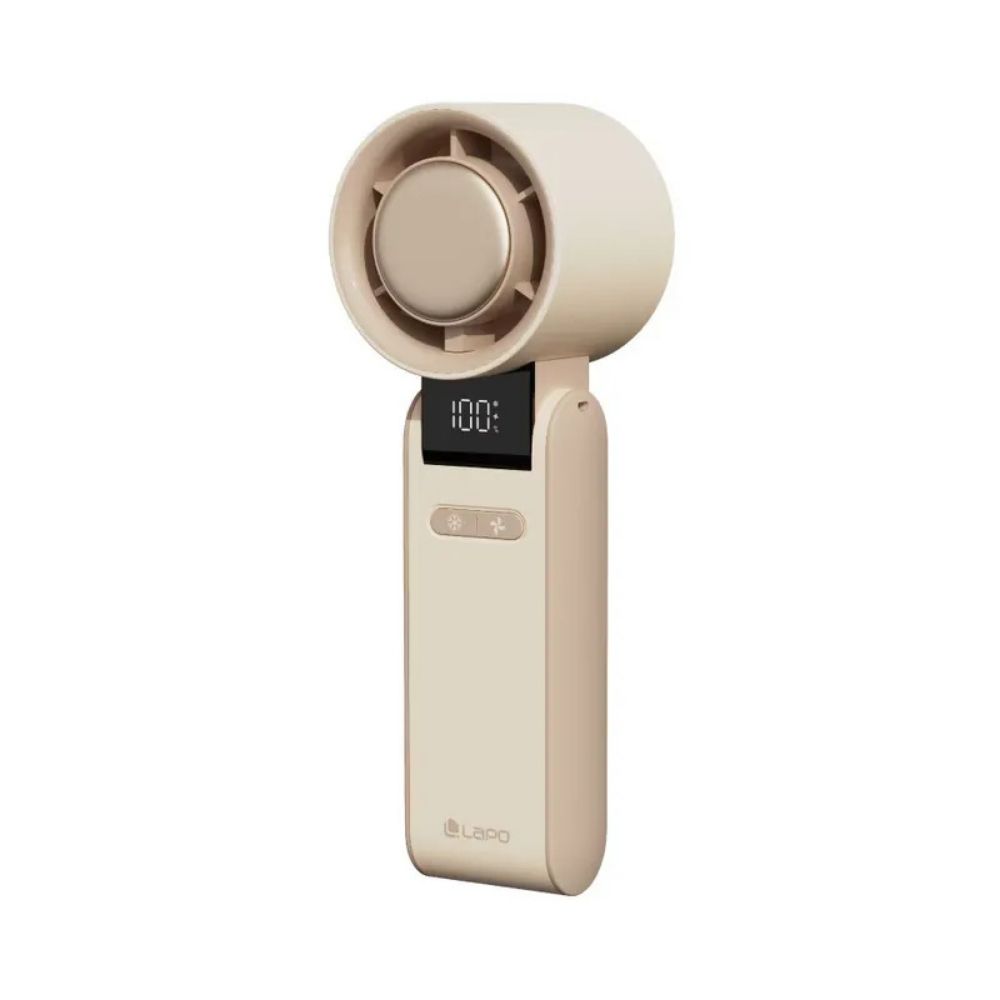 LaPO 製冷折疊風扇 LF-C01｜日本松下機芯靜音高轉速｜可充電隨身風扇｜可折疊90度｜輕巧好收納｜拆卸式風罩便利清潔 0