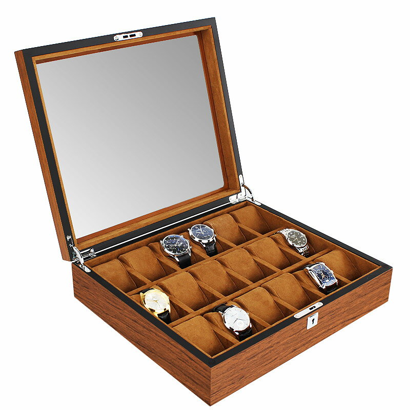 高檔木質手表盒簡約收納盒收藏盒男女士機械手表盒帶鎖大容量家用 文藝男女