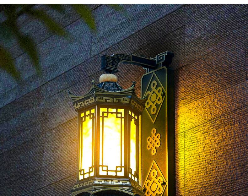 中式LED 壁燈門頭燈大門燈戶外防水防銹花園燈別墅燈太陽能庭院燈 7