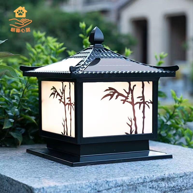 現貨減免！太陽燈 太陽能燈 柱頭燈 庭院燈 夜燈 太陽能柱頭燈室外別墅花園入戶門頭燈戶外大門柱燈防水柱頭圍墻燈 特價出 免運 開發票【hua3/14】