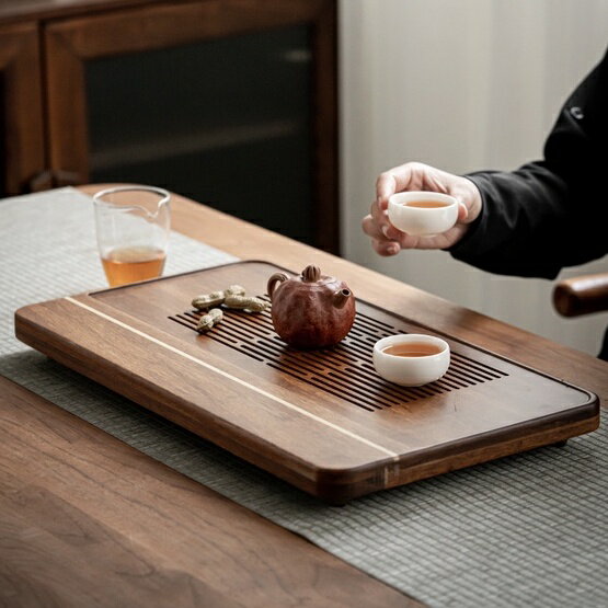茶具茶盤 茶幾✨簡約現代中式高檔竹製茶盤 儲水抽屜式排水大號茶臺家用茶海