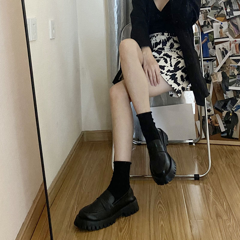 ocean one 學院風日系jk少女鬆糕橡膠發泡底厚底樂福鞋小皮鞋