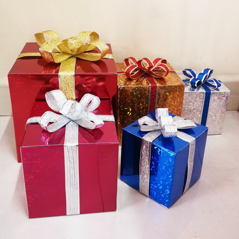 圣誕禮物盒空盒裝飾大號兒童小禮物包裝盒場景布置圣誕節禮品擺件
