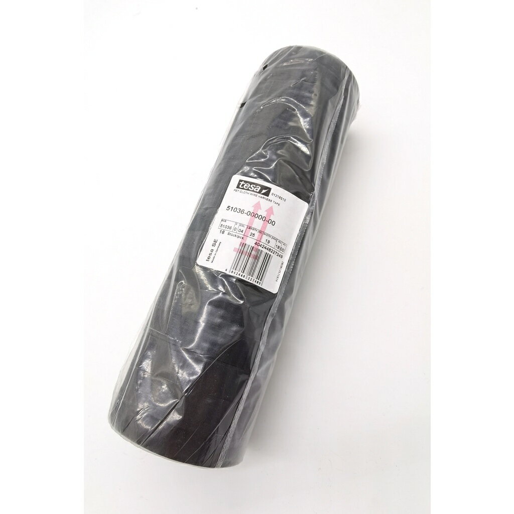 德國製造 德莎 tesa 51036 耐高溫 汽車線組 耐磨阻燃 黑色 橘色 布膠布 膠帶  19mm 寬 25公尺長 6