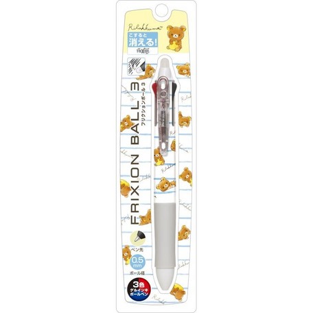 大賀屋 拉拉熊 三色筆 白 圓珠筆 擦擦筆 原子筆 筆 文具 懶懶熊 輕鬆熊 日貨 正版 授權 J00010552