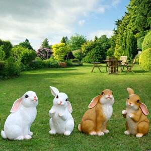 戶外玻璃鋼雕塑花園動物仿真大兔子擺件園林景觀草坪庭院裝飾小品