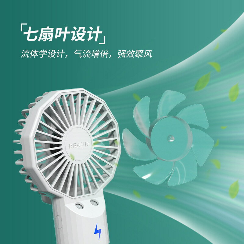 噴霧高速製冷手持小風扇便攜式迷你桌面usb充電小風扇【Snowbelle優選】