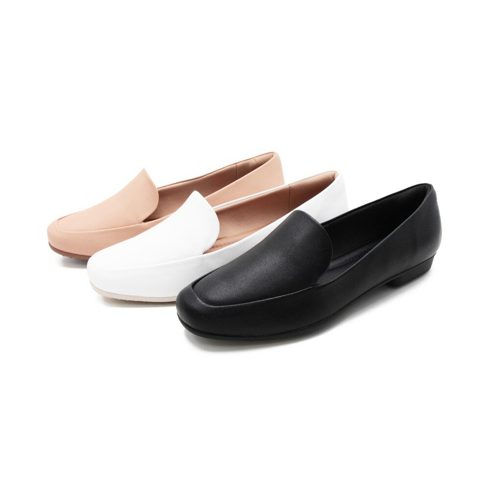 WALKING ZONE SUPER WOMAN系列 百搭方頭平底樂福鞋 女鞋-卡其(另有白.黑) 6 WALKING ZONE SUPER WOMAN系列 百搭方頭平底樂福鞋 女鞋-卡其(另有白.黑) 6