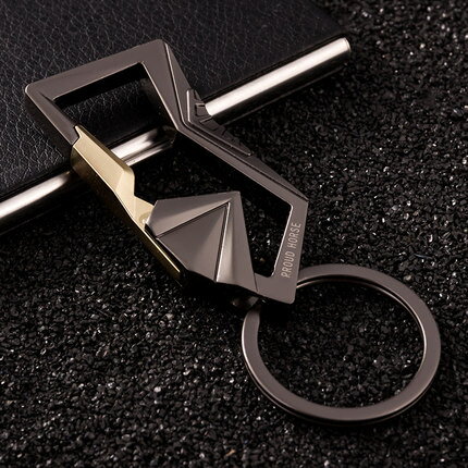 簡約大方男士腰掛鑰匙扣 創意汽車鑰匙鏈掛件金屬鑰匙圈環096