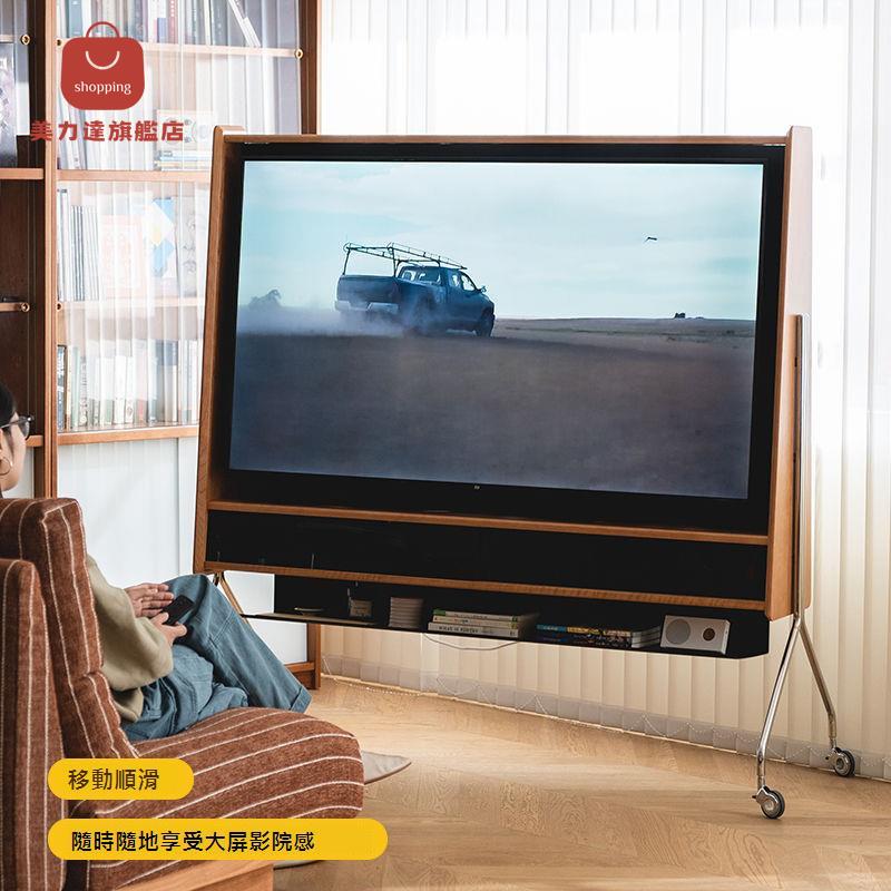 二黑木作 漫遊電視機架 移動支架電視櫃中古風實木客廳落地小戶型[DD0415001]