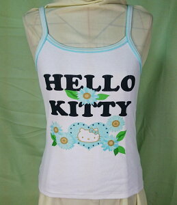 【震撼精品百貨】Hello Kitty 凱蒂貓 細肩花粉 背心 藍 震撼日式精品百貨