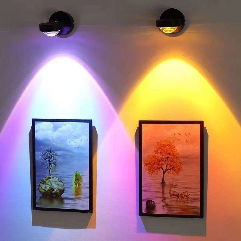 壁掛式網紅日落燈充電款小夜燈臥室床頭可移動氛圍壁燈家用燈光