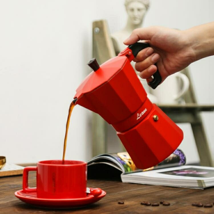 摩卡壺家用小電爐意大利煮咖啡的器具小型意式濃縮手沖咖啡壺套裝 夏洛特居家名品