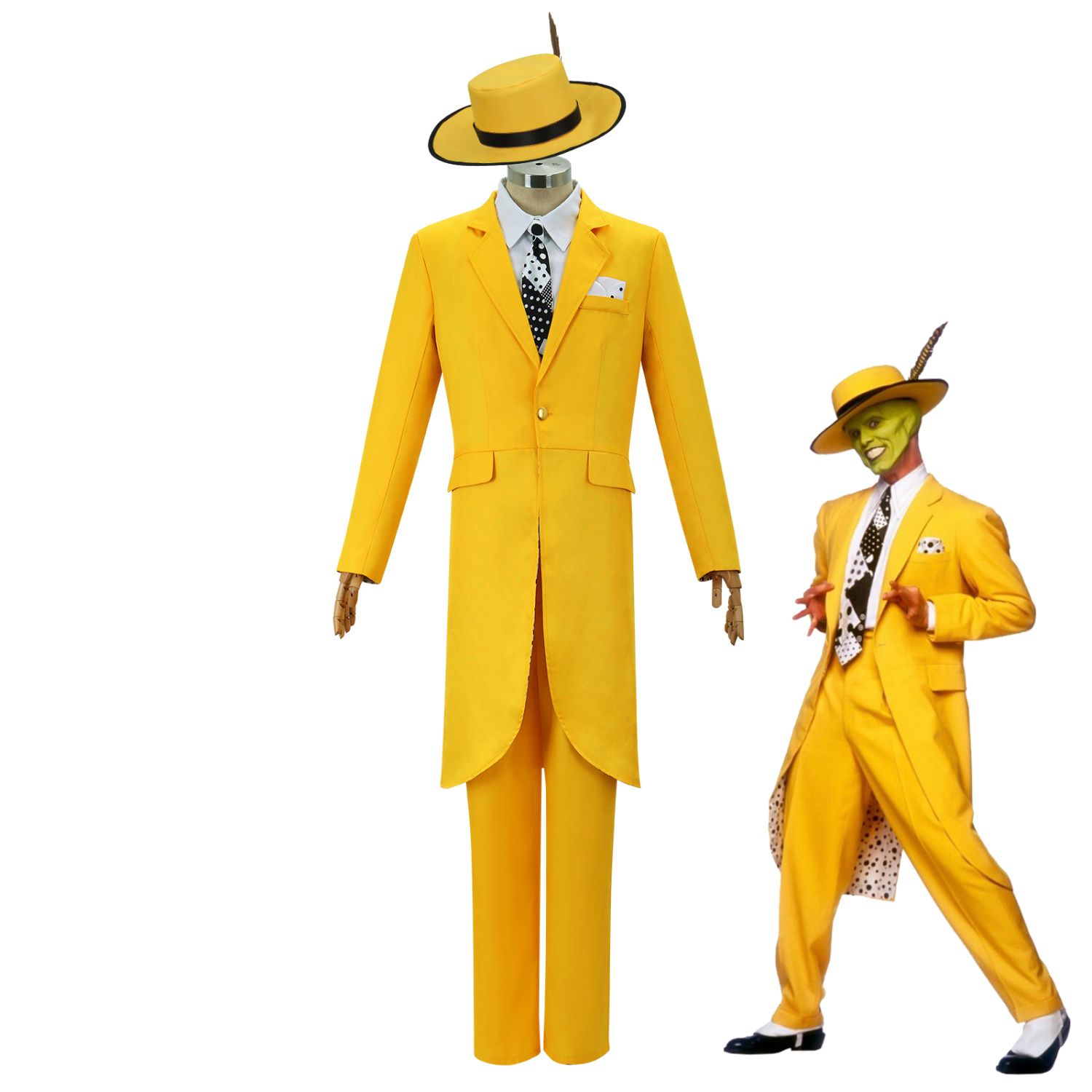 公司貨 免運 變相怪傑cos服 JimCarry金凱瑞cos面具人表演服cosplay服裝萬聖節 快速發貨