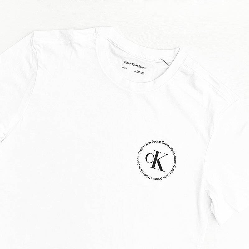 美國百分百【全新真品】Calvin Klein 短袖 棉質 T恤 CK 上衣 T-shirt logo 短T 白色 CU84