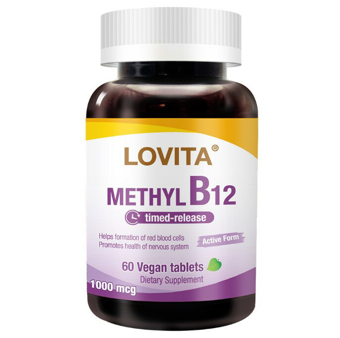 Lovita愛維他 緩釋型甲基維他命B12 全素可食（60顆/瓶)