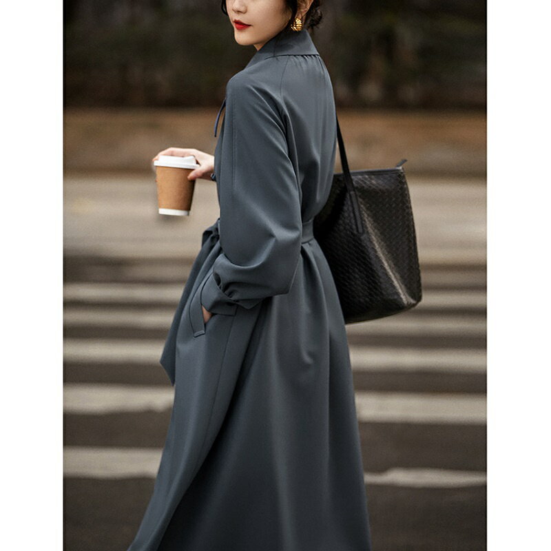 【巴黎精品】風衣外套防風大衣-春秋寬鬆中長版修身女外套a1di55