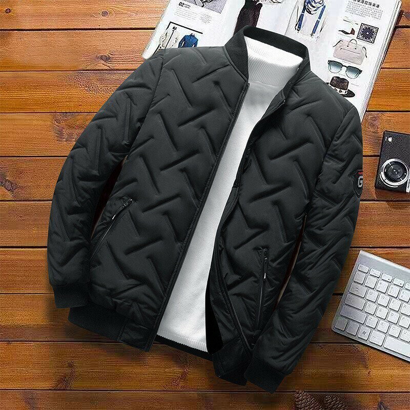 【秋季新品】L-5XL 大碼保暖外套 休閒外套 男士棉衣冬季新款羽絨棉服男裝韓版保暖短款棒球棉襖外套