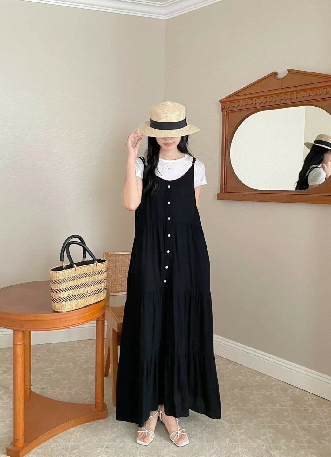 排扣兩件式長洋-3色  【B393168】