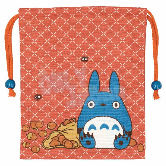 真愛日本 宮崎駿 吉卜力 日本製 和風束口袋M 中藍龍貓橡果 龍貓totoro 束口袋 收納袋 雜物包 化妝包 整理袋 糖果袋