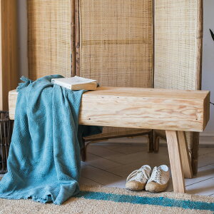 掬涵 實木原木長凳板凳餐椅松木烏金木設計師家具原色北歐藝術