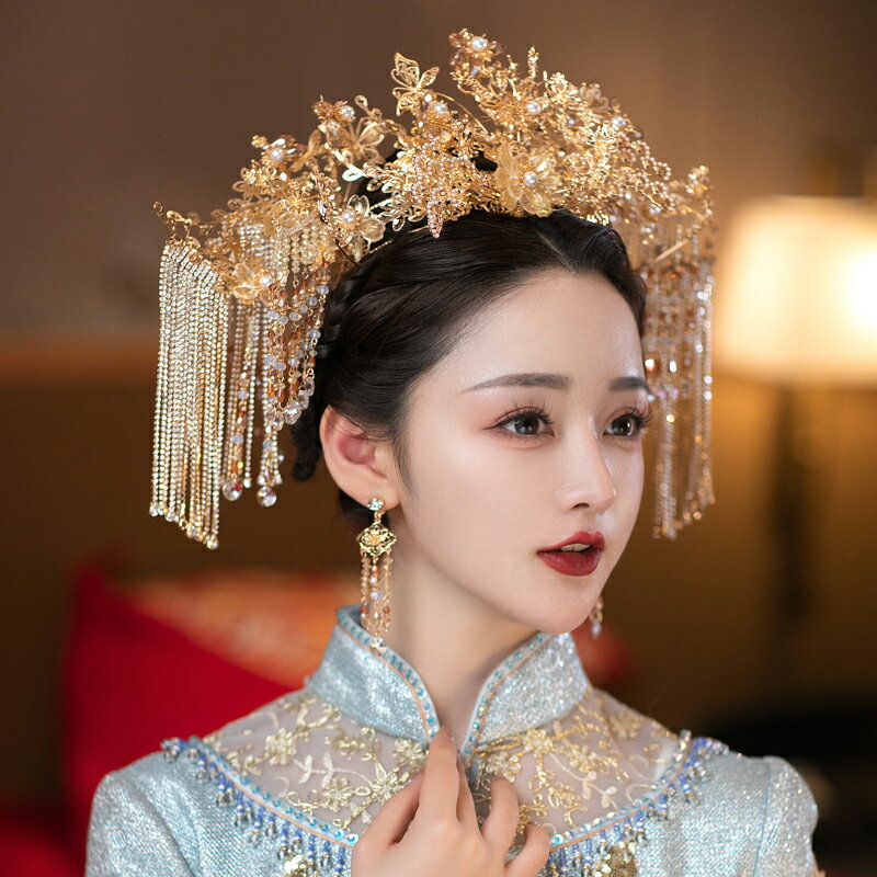 新娘奢華中式皇后大婚鳳冠頭飾古裝結婚秀禾服漢服配飾巧蘭
