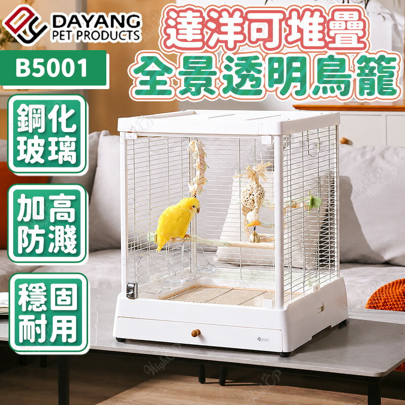 達洋鳥籠 全景透明鳥籠 可堆疊鳥籠 達洋鐵絲鳥籠 全景豪華鳥籠 鳥籠 鸚鵡 文鳥 B5001【260903】