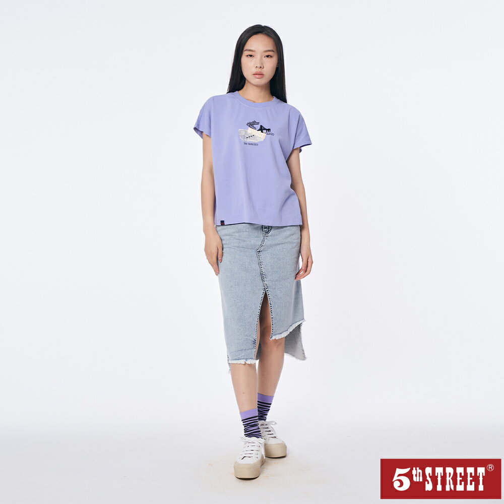 女裝 不對襯牛仔長裙-重漂藍 (980021) 【5th STREET】【全館滿$3000贈環保餐具收納包】