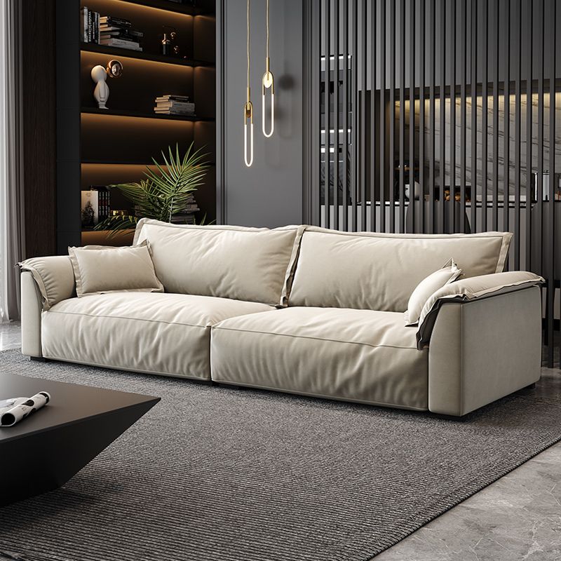 意式簡約絨布沙發客廳小戶型超寬坐深布藝沙發極簡現代大平層沙發