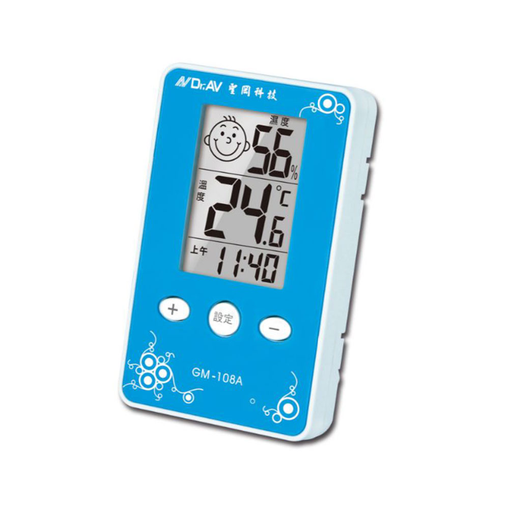 【聖岡科技Dr.AV】GM-108A愛計較 經典款 三合一 溫濕度計(顏色隨機 單位切換 時制切換 舒適度檢測 溫度計 溼度計 時鐘 可立/掛)