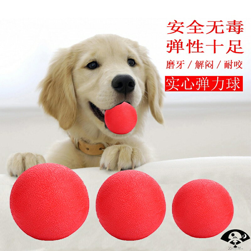 寵物狗狗耐咬磨牙大型犬小狗金毛泰迪狗幼犬玩具實心橡膠球彈力球