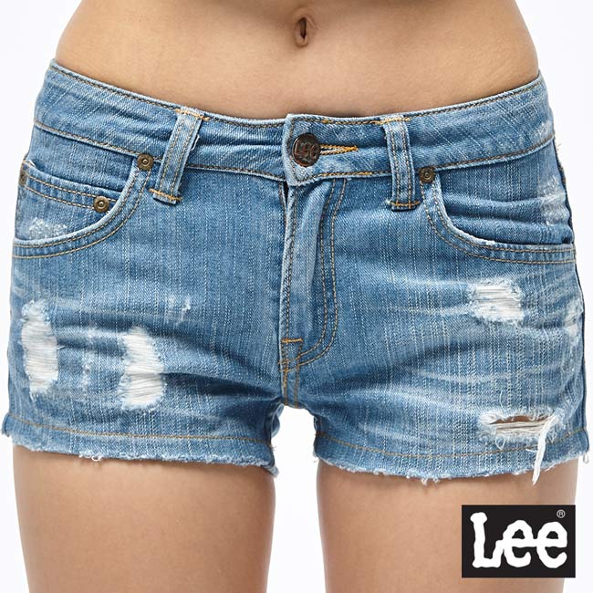 Lee 牛仔短褲 女款 淺藍