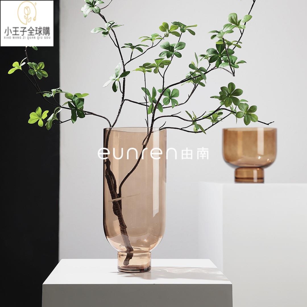 【公司現貨速發】免運 開發票 家飾 擺件 花器現代透明家居玻璃水培花瓶擺件簡約插花器客廳樣板房間桌面裝飾品 日式家飾