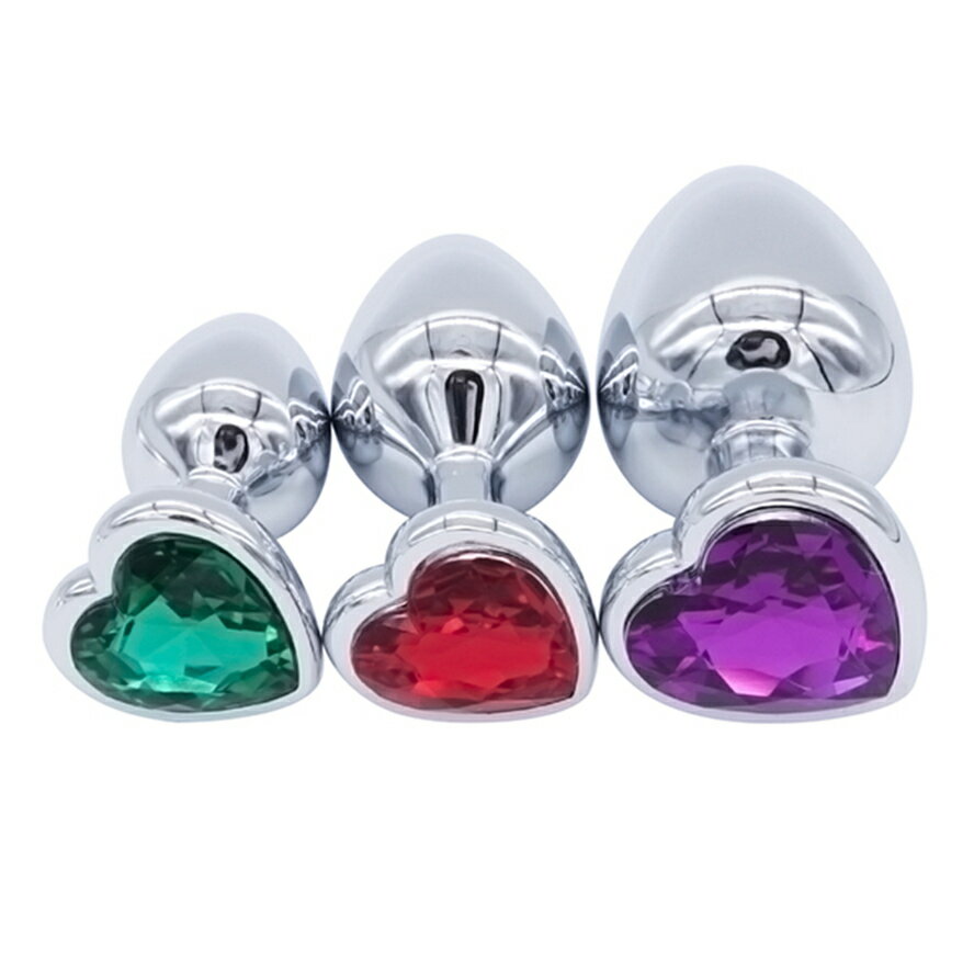 Crystal Heart Shaped Anal Plugs Metal Butt plugs anal toys