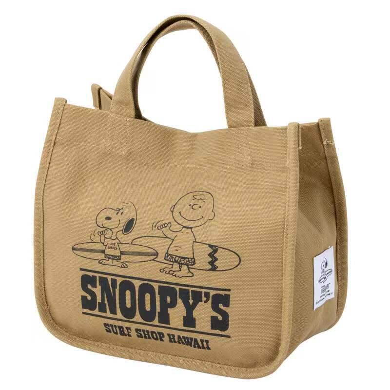 【免運】斜挎包 手提包 日系新款史努比snoopy 可愛帆布手提包 女學生手拎布袋子 小號便當袋