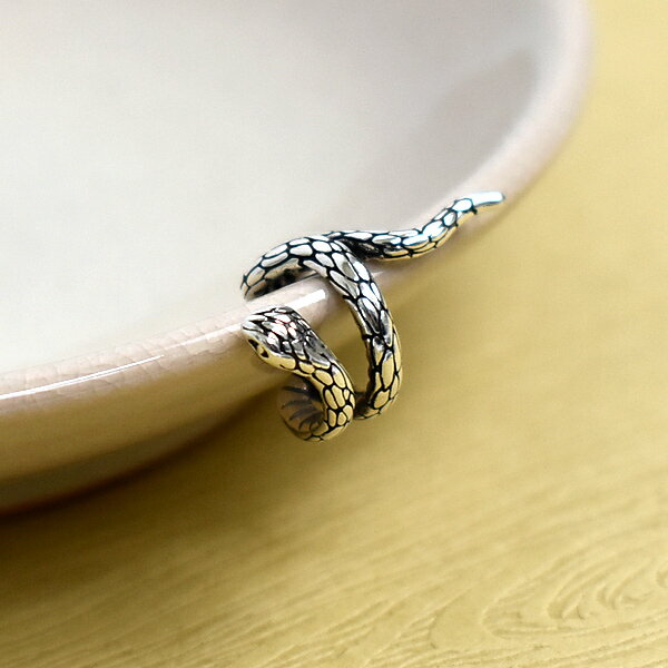 耳骨夾 銀蛇纏繞夾式耳環【NDF101】