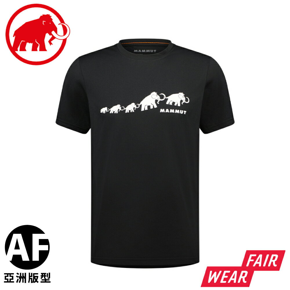【MAMMUT 長毛象 男 QD Logo Print AF 快乾短袖T恤《黑 PRT3》】1017-02012/圓領短袖