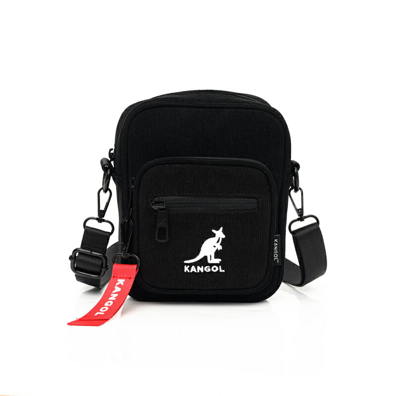KANGOL 側背小方包 燈芯絨 黑色 62551708 20 noN24