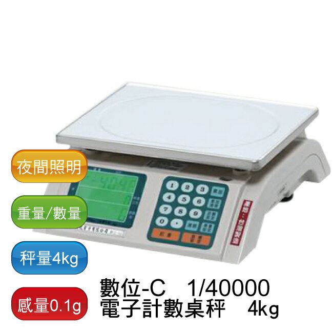 【免運】數位-C 1/40000 電子計數桌秤 - 4kg/8kg/20kg/40kg (電子秤)