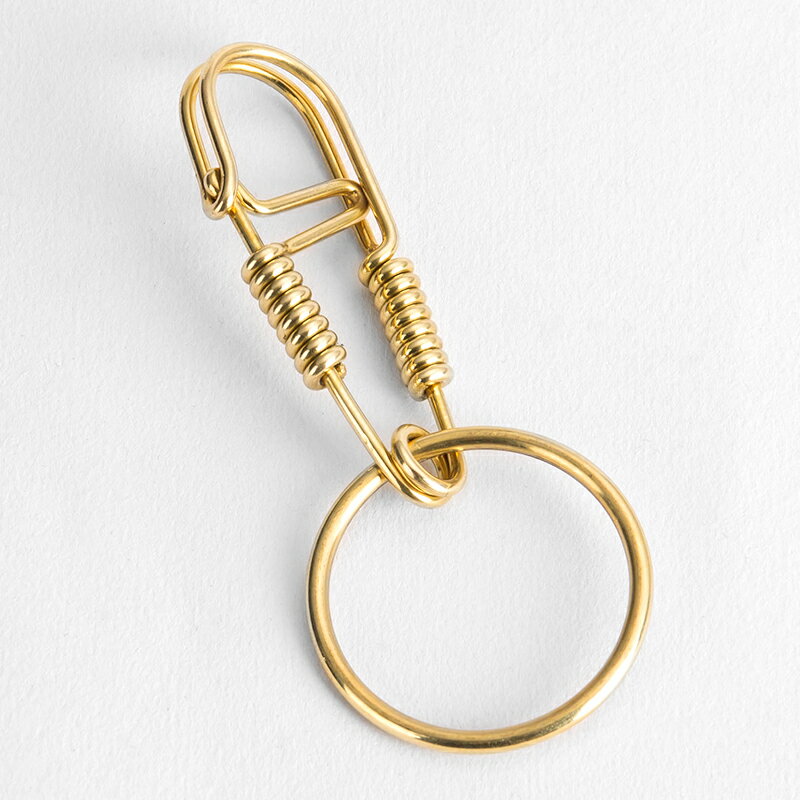 手工黃銅男士腰掛鑰匙扣 簡約創意個性耐用鑰匙鏈