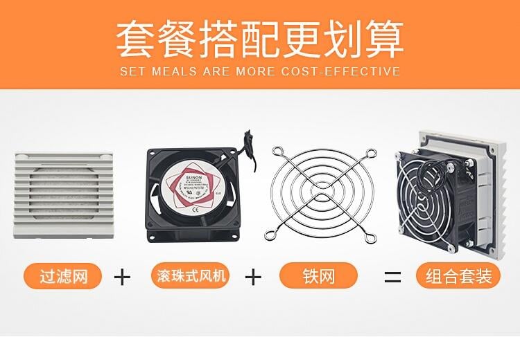 【可開發票】風機通風過濾網組防水機柜配電箱散熱防塵百葉窗風扇網罩803805 6