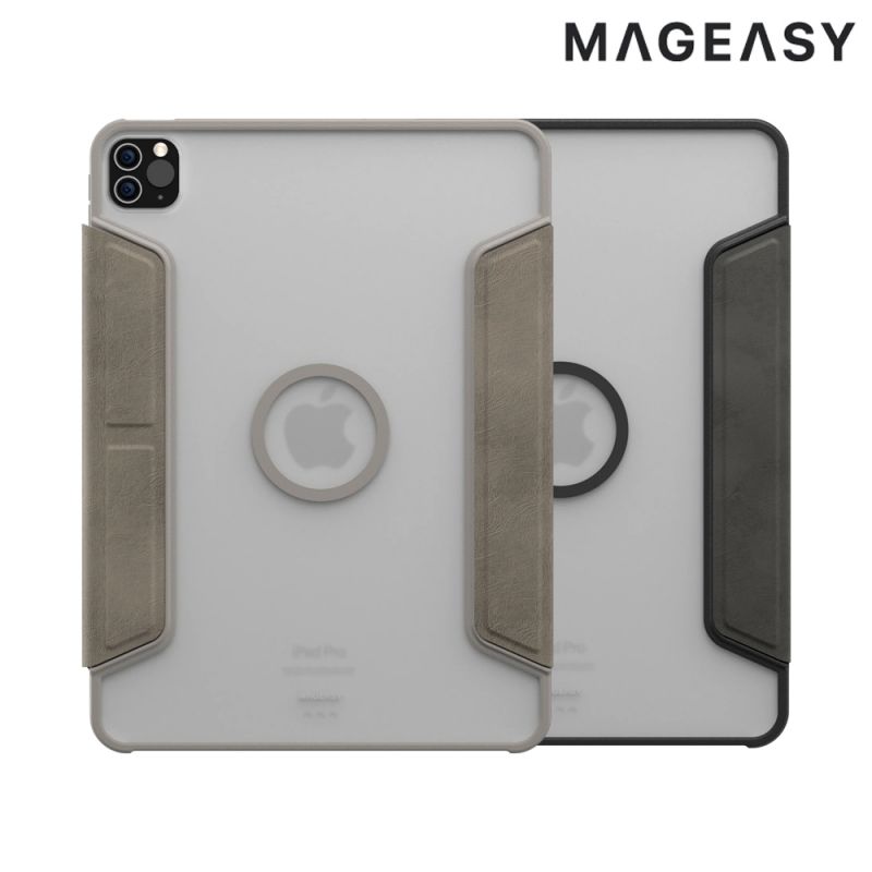 MAGEASY Apple iPad Air 4 / Air 5 10.9 / Air 11(M2/M3) / iPad Pro 11 Vivaz+M 多角度支架透明保護套 平板皮套 可站立 翻蓋 側