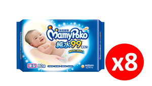 【箱購】滿意寶寶 厚型濕紙巾 80抽/包*8入