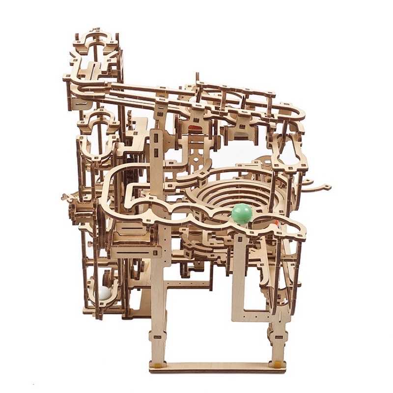強強滾生活 UGEARS - 瘋狂彈珠台2號 滾球機關 彈珠雲霄飛車 動力模型 木製模型 積木玩具 4