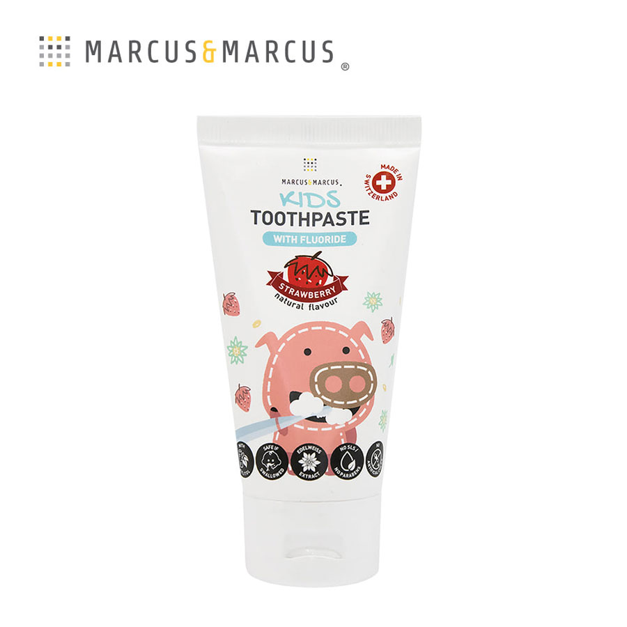 【加拿大 Marcus & Marcus】24m+ 瑞士天然雪絨花兒童牙膏-草莓 (含氟) 50ml