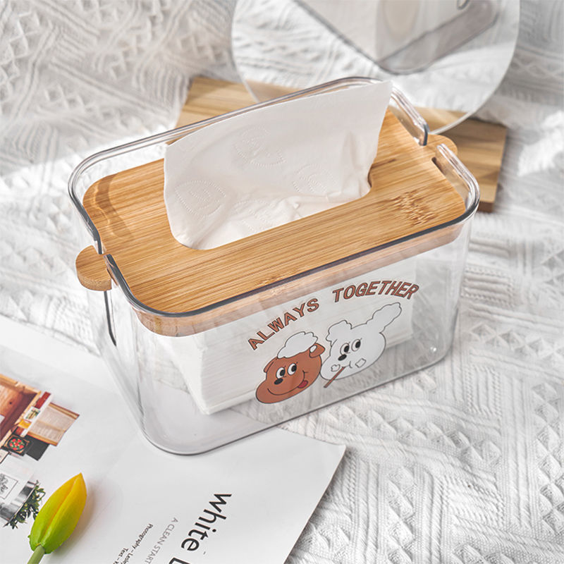 面紙盒透明意可愛簡約北歐風紙巾盒 家用客廳茶幾餐廳創升降抽紙盒【淘夢屋】【淘夢屋】
