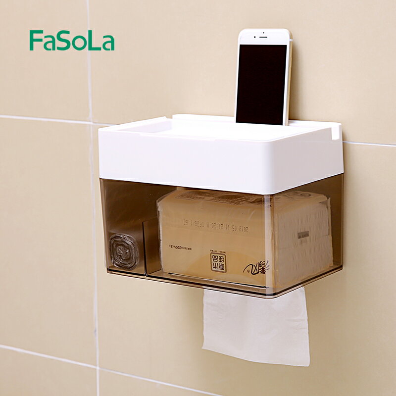 創意可愛免打孔衛生間多功能防水墻壁廁紙盒廁所馬桶壁掛式紙巾架