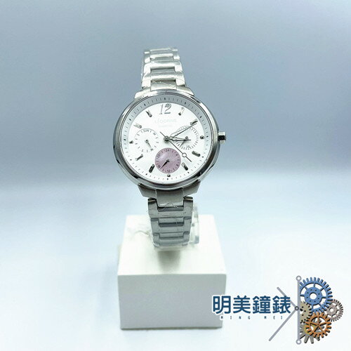 ◆明美鐘錶眼鏡◆Licoren力抗錶 /LT127LWWI-P/女錶三眼藍寶石鏡面(白)