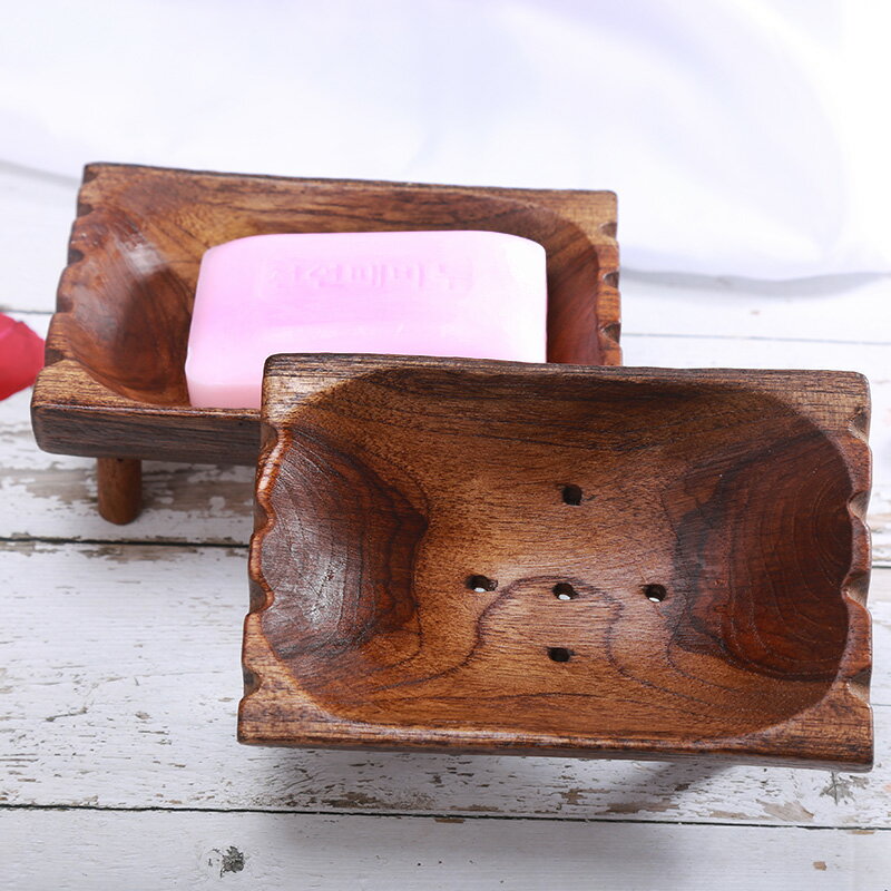 泰國進口工藝品 實木瀝水肥皂盒原木創意手工皂碟 無蓋柚木香皂盒