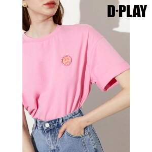 DPLAY德帕拉年夏季款粉色短袖氣質笑臉印花寬松T恤女式上衣